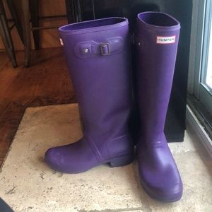 HUNTER boots purple